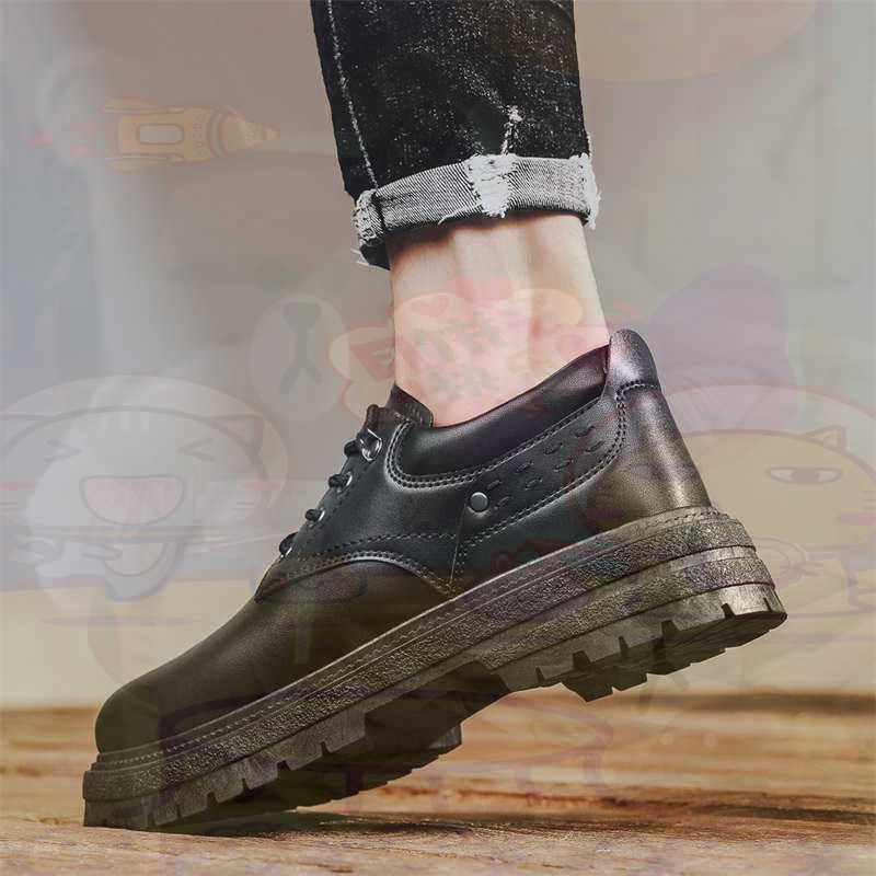Tech Office Outfits Men - Dark Natural Leather Fashion Trainers Tennis