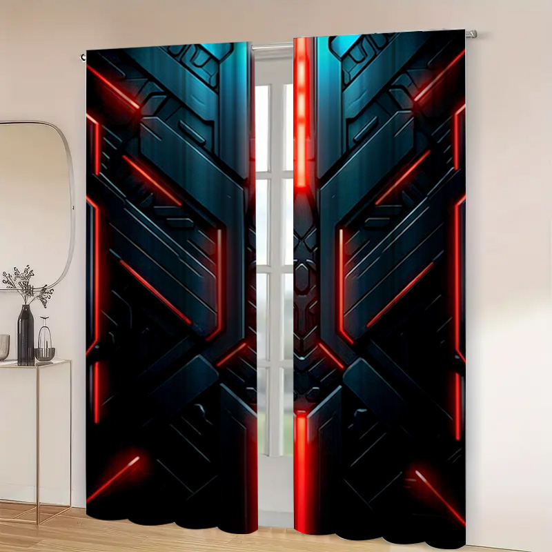 2pcs Tech Geometric Curtains w - Tech Office Youtube recension och pris