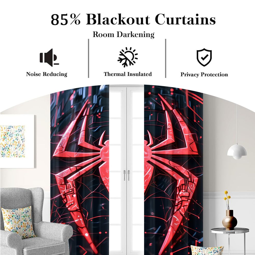 Spider Print Curtains Futurist - Tech Office Youtube recension och pris