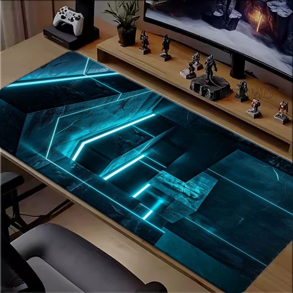 Cyan Neon Tech Geometric Large - Office Tech Desk recension och pris