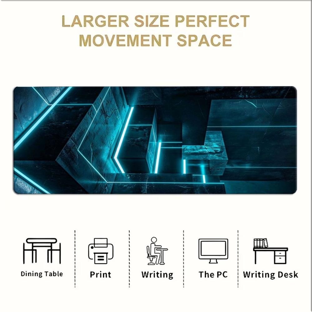 Cyan Neon Tech Geometric Large - Office Tech Desk recension och pris