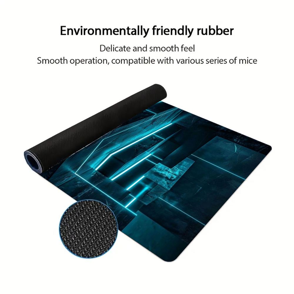 Cyan Neon Tech Geometric Large - Office Tech Desk recension och pris