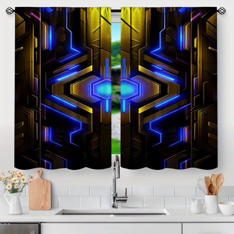 2pcs Geometric Tech Curtains w - Tech Office Youtube recension och pris