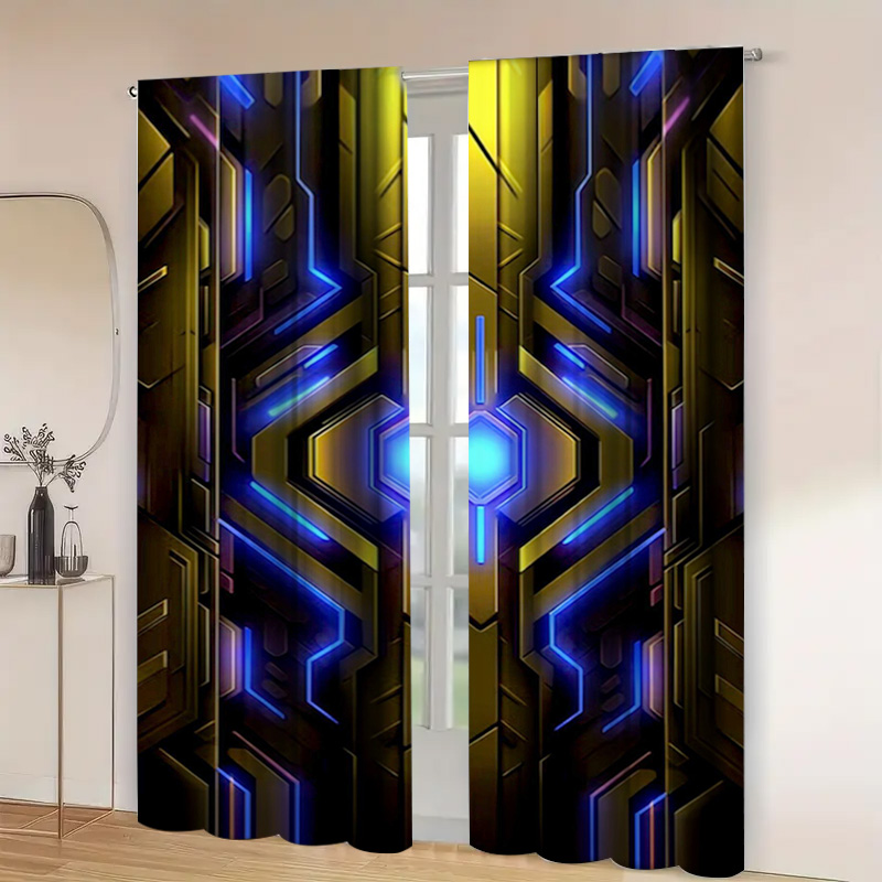 2pcs Geometric Tech Curtains w - Tech Office Youtube recension och pris