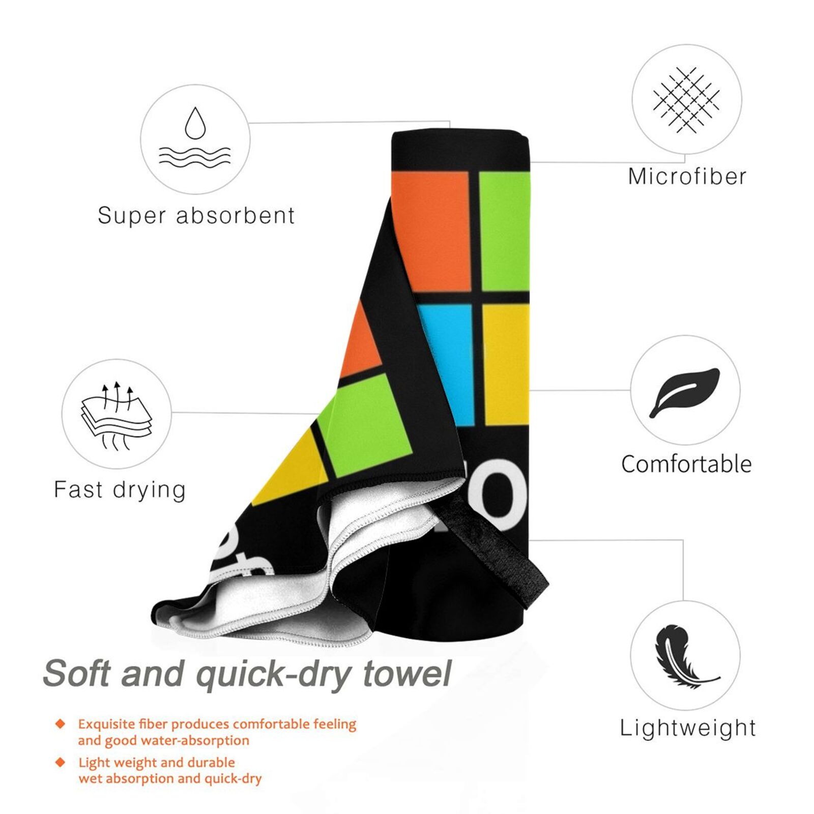 Microsoft Type Bath Towel Beac - Office Tech Typing recension och pris