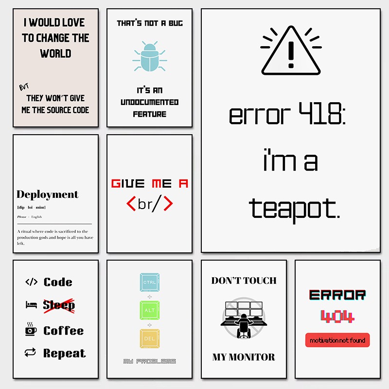 Funny Programmer Poster Error  - Office Tech Software recension och pris